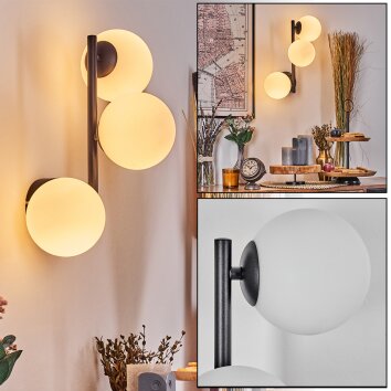 Chehalis Kogellampje, Wandlamp 28 cm Wit, 3-lichts