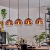 Koyoto Hanglamp, Kogellampje, Hanglamp Duidelijk, Koperkleurig, 4-lichts