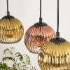Ripoll Hanglamp, Kogellampje, Hanglamp Natuurlijke kleuren, Zwart, 3-lichts
