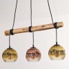 Ripoll Hanglamp, Kogellampje, Hanglamp Natuurlijke kleuren, Zwart, 3-lichts