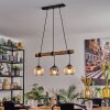 Ripoll Hanglamp, Kogellampje, Hanglamp Natuurlijke kleuren, Zwart, 3-lichts