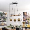 Koyoto Hanglamp, Kogellampje, Hanglamp Natuurlijke kleuren, Zwart, 3-lichts