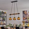 Koyoto Hanglamp, Kogellampje, Hanglamp Natuurlijke kleuren, Zwart, 3-lichts