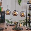 Ripoll Hanglamp, Kogellampje, Hanglamp Chroom, Rookkleurig, 3-lichts