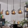 Ripoll Hanglamp, Kogellampje, Hanglamp Chroom, Rookkleurig, 3-lichts
