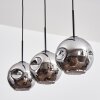 Ripoll Hanglamp, Kogellampje, Hanglamp Chroom, Rookkleurig, 3-lichts