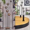 Gastor Staande lamp Hout donker, Zwart, 4-lichts
