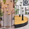 Koyoto Staande lamp Hout donker, Zwart, 4-lichts