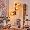 Chehalis Kogellampje, Wandlamp Amber, 3-lichts