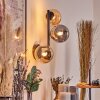 Chehalis Kogellampje, Wandlamp Amber, Rookkleurig, 3-lichts