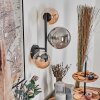 Chehalis Kogellampje, Wandlamp Amber, Rookkleurig, 3-lichts