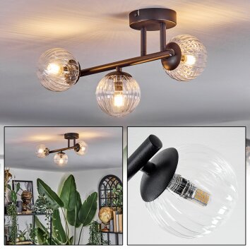 Chehalis Plafondlamp, Kogellampje Duidelijk, 3-lichts