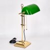 Ragaz bankierslamp, Bureaulamp, Tafellamp Messing, 1-licht