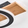 Besperia Plafondlamp LED houtlook, Zwart, 1-licht