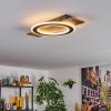 Besperia Plafondlamp LED houtlook, Zwart, 1-licht