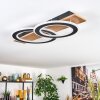 Besperia Plafondlamp LED houtlook, Zwart, 1-licht