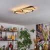 Besperia Plafondlamp LED houtlook, Zwart, 1-licht