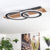 Besperia Plafondlamp LED houtlook, Zwart, 1-licht