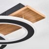 Besperia Plafondlamp LED houtlook, Zwart, 1-licht