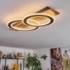Besperia Plafondlamp LED houtlook, Zwart, 1-licht