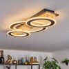 Besperia Plafondlamp LED houtlook, Zwart, 1-licht