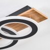 Besperia Plafondlamp LED houtlook, Zwart, 1-licht