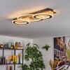 Besperia Plafondlamp LED houtlook, Zwart, 1-licht