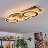 Besperia Plafondlamp LED houtlook, Zwart, 1-licht