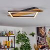 Cabanas Plafondlamp LED houtlook, Zwart, 1-licht