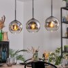 Ripoll Hanglamp, Kogellampje, Hanglamp Chroom, Duidelijk, Rookkleurig, 3-lichts