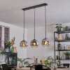 Ripoll Hanglamp, Kogellampje, Hanglamp Chroom, Duidelijk, Rookkleurig, 3-lichts