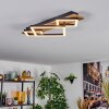 Cabanas Plafondlamp LED houtlook, Zwart, 1-licht