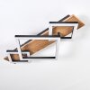 Cabanas Plafondlamp LED houtlook, Zwart, 1-licht
