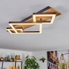 Cabanas Plafondlamp LED houtlook, Zwart, 1-licht