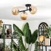 Chehalis Plafondlamp, Kogellampje Amber, 3-lichts
