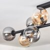 Gastor Plafondlamp, Kogellampje Amber, Duidelijk, Rookkleurig, 10-lichts