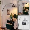 Baloca Staande lamp, Booglampen Chroom, Zwart, 1-licht