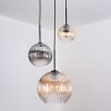 Koyoto Hanglamp, Kogellampje, Hanglamp Amber, Duidelijk, Rookkleurig, 3-lichts