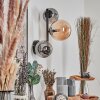 Chehalis Kogellampje, Wandlamp Amber, Rookkleurig, 3-lichts