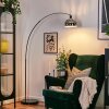 Baloca Staande lamp, Booglampen Chroom, Zwart, 1-licht