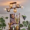 Gastor Plafondlamp, Kogellampje Amber, Duidelijk, Rookkleurig, 6-lichts