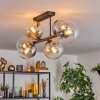 Gastor Plafondlamp, Kogellampje Amber, Duidelijk, Rookkleurig, 6-lichts