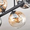 Gastor Plafondlamp, Kogellampje Amber, Duidelijk, Rookkleurig, 6-lichts