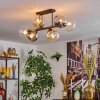 Gastor Plafondlamp, Kogellampje Amber, Duidelijk, Rookkleurig, 6-lichts