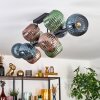 Gastor Plafondlamp, Kogellampje Blauw, Groen, Koperkleurig, 10-lichts