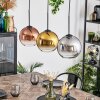 Koyoto Hanglamp, Kogellampje, Hanglamp Chroom, Goud, Duidelijk, Koperkleurig, Rookkleurig, 3-lichts