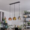 Koyoto Hanglamp, Kogellampje, Hanglamp Chroom, Goud, Duidelijk, Koperkleurig, Rookkleurig, 3-lichts