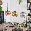Koyoto Hanglamp, Kogellampje, Hanglamp Chroom, Goud, Duidelijk, Koperkleurig, Rookkleurig, 3-lichts