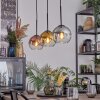 Koyoto Hanglamp, Kogellampje, Hanglamp Chroom, Goud, Duidelijk, Koperkleurig, Rookkleurig, 3-lichts
