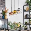 Koyoto Hanglamp, Kogellampje, Hanglamp Chroom, Goud, Duidelijk, Koperkleurig, Rookkleurig, 3-lichts